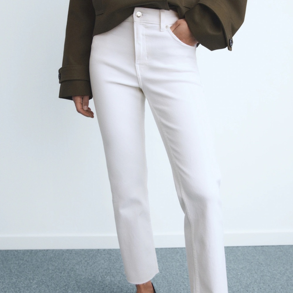 Mango Straight-Leg Jeans in White